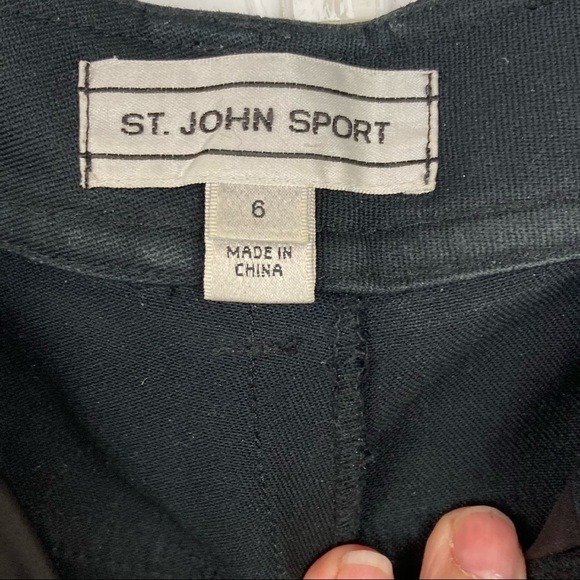 St. John Sport Black Slightly Flared Pants Sz 6 - Picture 13 of 15